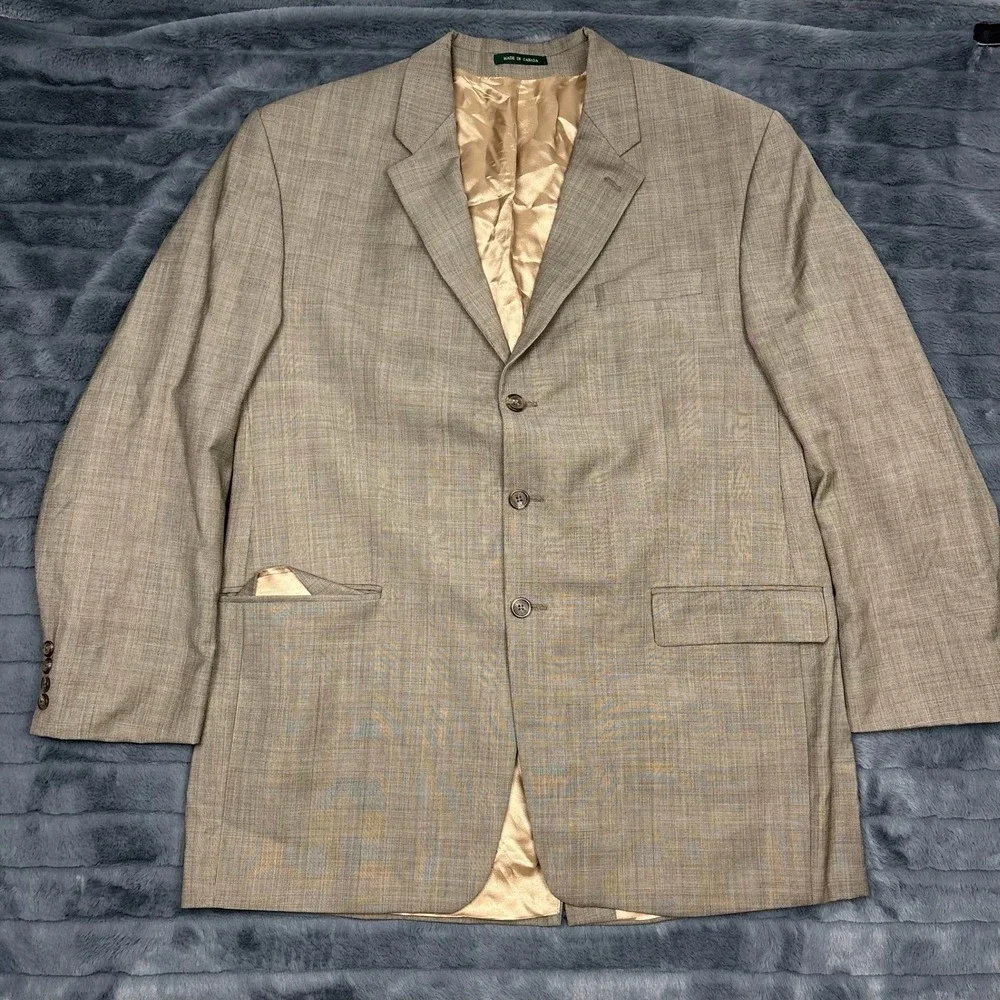 Lauren Ralph Lauren Mens 46L Tan Glen Plaid Wool 3 Button Blazer Jacket Canada